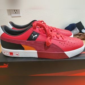 Puma Clyde Hacked Perf Toe Red Black White